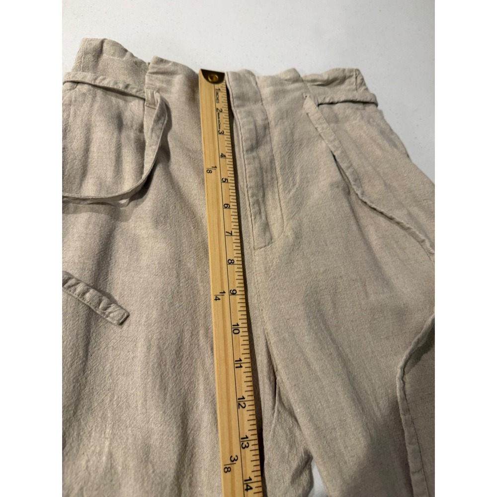 Abercrombie & Fitch Linen Blend Wide Leg Pants Beige High Rise XSL Long - Picture 10 of 16